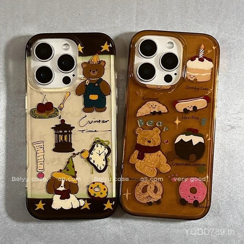 เคสโทรศัพท์เหมาะสําหรับiPhone 7 8 X XS XR XSMAX 11 12 13 14 15 16 Pro max Plus Graffiti Bearกันกระแท