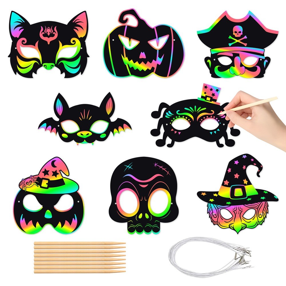 decoration bedroom halloween decoration ข้ามพรมแดนฮาโลวีนพรรคตกแต่งทําเองรอยขีดข่วนภาพวาดค้างคาวฟักท