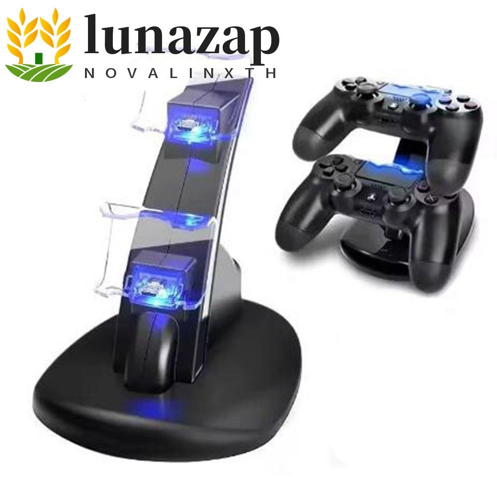 LUNAZAP Dual USB Charger Stand,พลาสติกสีดําController Charger Dock,ปฏิบัติFast Charging with LED Gam