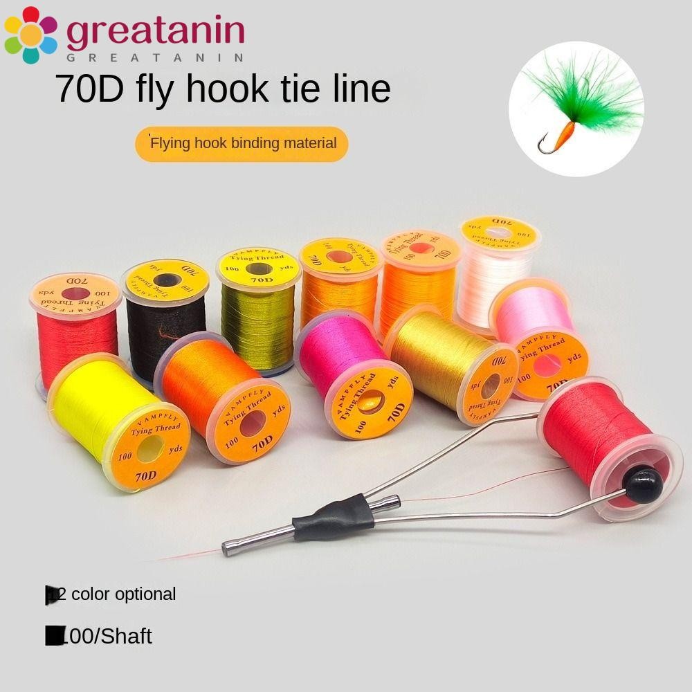GREATIN Fly สายตกปลา, แกนเกลียวที่แข็งแกร่งเป็นพิเศษ Fly Tying Thread line, Fly Bass Salmon Fishing 