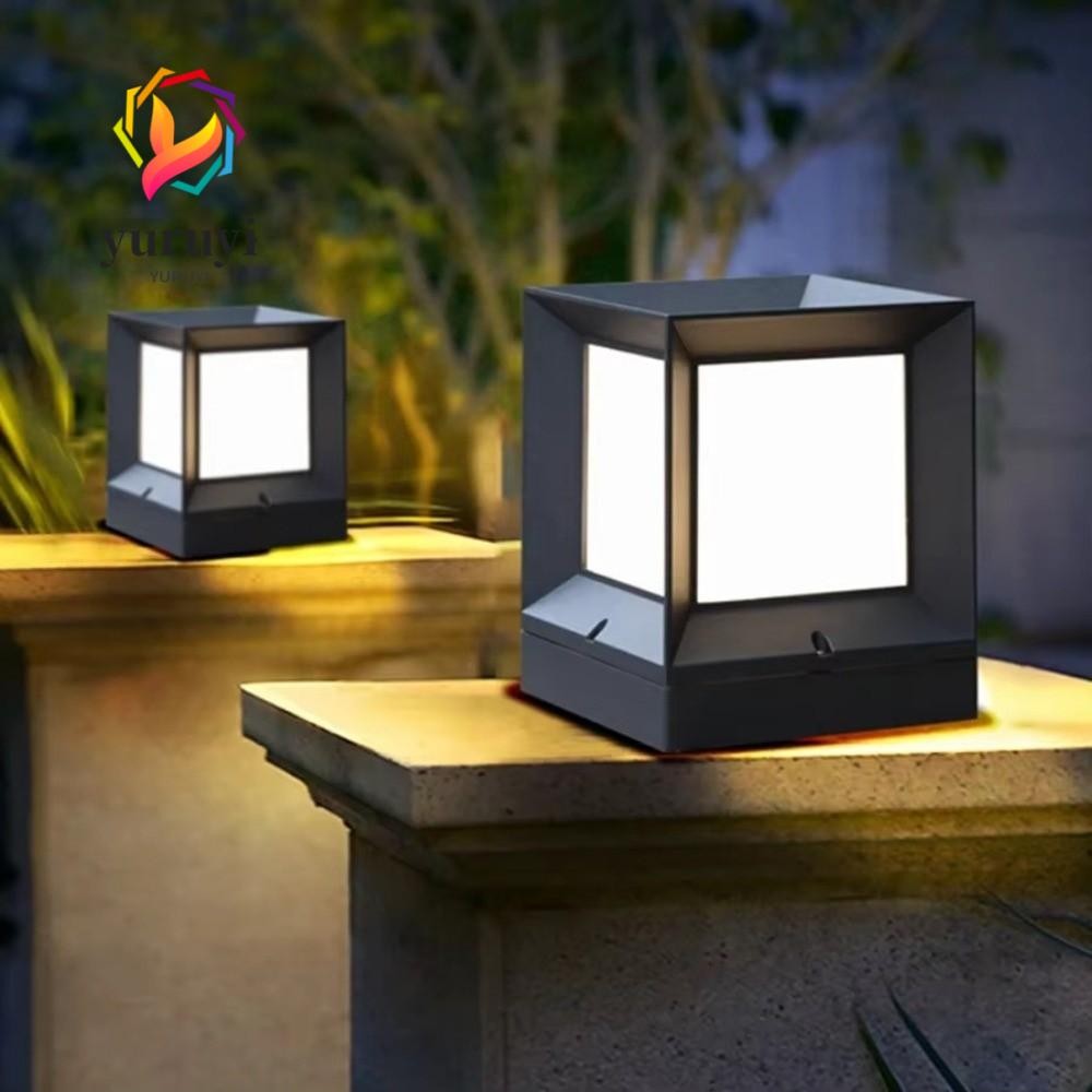 YURUYI LED โคมไฟคอลัมภ์กลางแจ้ง, 220V, E27, IP54 กันน้ำ, เหมาะสำหรับสวน