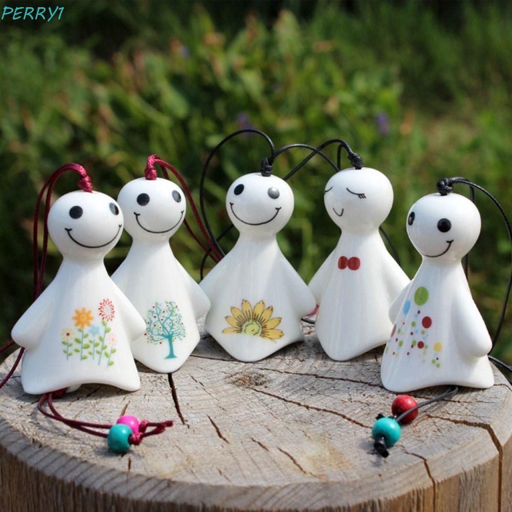 PERRY Sunny Dolls Wind Chimes, Handmade Japanese Smile Doll Wind Chimes, การ์ตูนสร้างสรรค์โบราณน่ารั