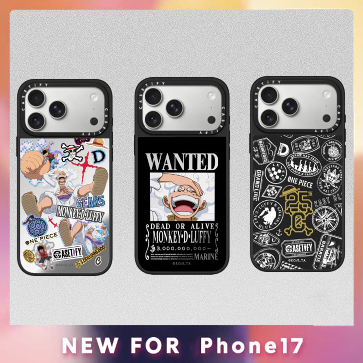 CASETY ONE PIECE WANTED Luffy เคสแม่เหล็กสําหรับ iPhone 17 Air 17Pro 16 15 14 13 Plus Pro Max Hard Mirror ฝาหลัง