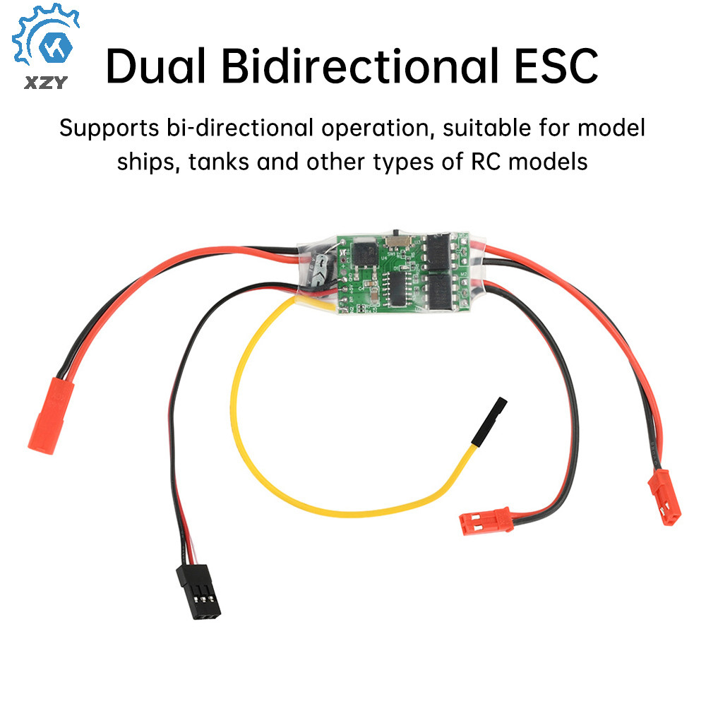 Dual-Channel Bidirectional แปรง ESC Speed Controller รุ่น RC เรือถัง Crawler รถ 2S 3S Li-ion แบตเตอร