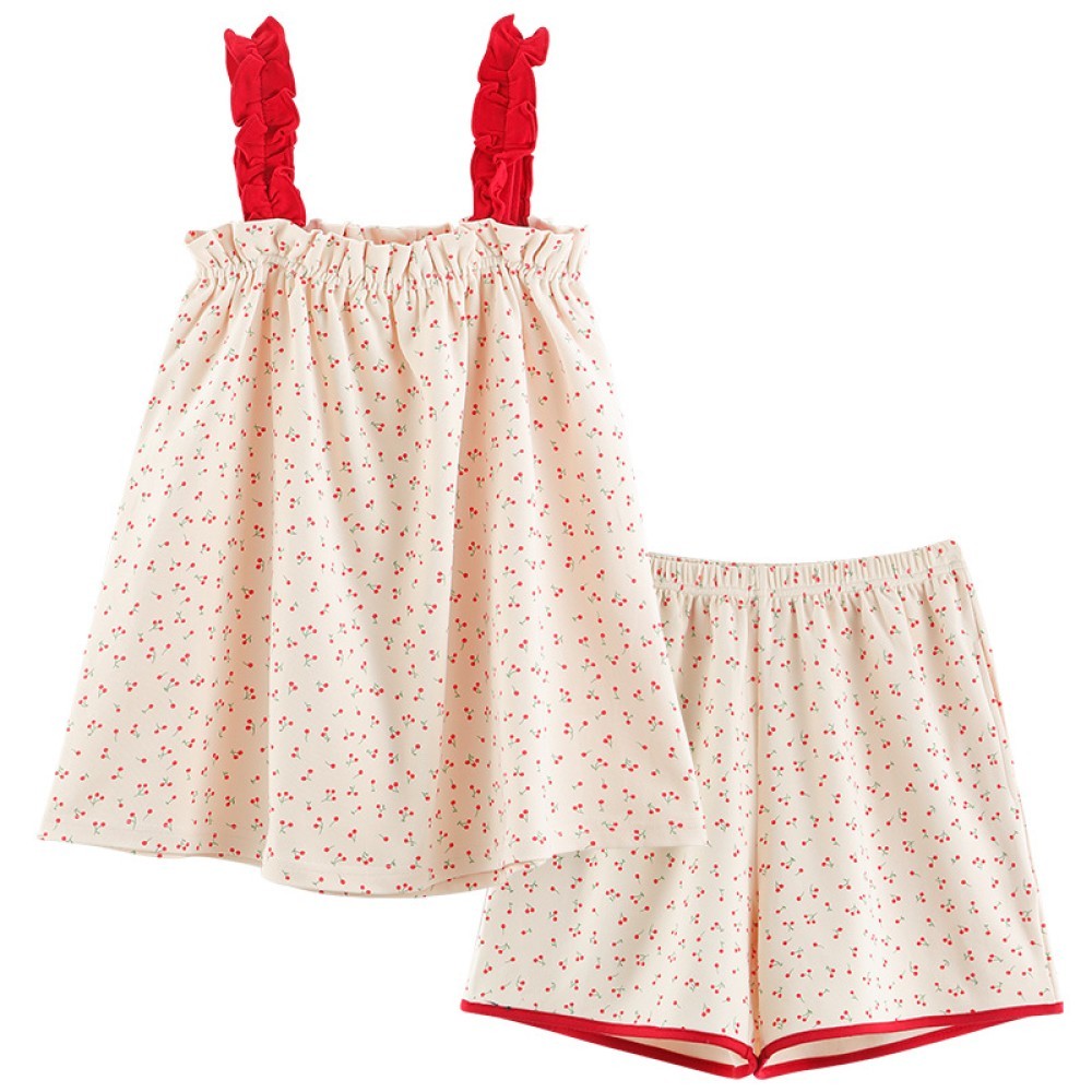 ชุดนอนลายดอกไม้ฝรั่งเศสผู้หญิงฤดูร้อนเสื้อกั๊กบางสาว Hl0001 SL 26084 GT XXL Shop Sanwildla07 th apri