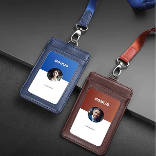 ผู้ถือบัตรประชาชนหนังแท้ หลายชั้นสล็อตบัตรพนักงาน ID ปกป้อง ด้วย Lanyards