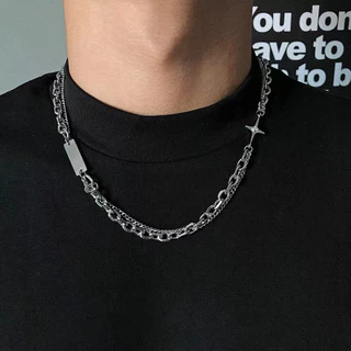 TSR.Men สร้อยคอ Hip-Hop สไตล์เรโทร การออกแบบเฉพาะ เข้ากันได้กับเสื้อผ้า คู่อินเทรนด์อุปกรณ์เสริม Unisex