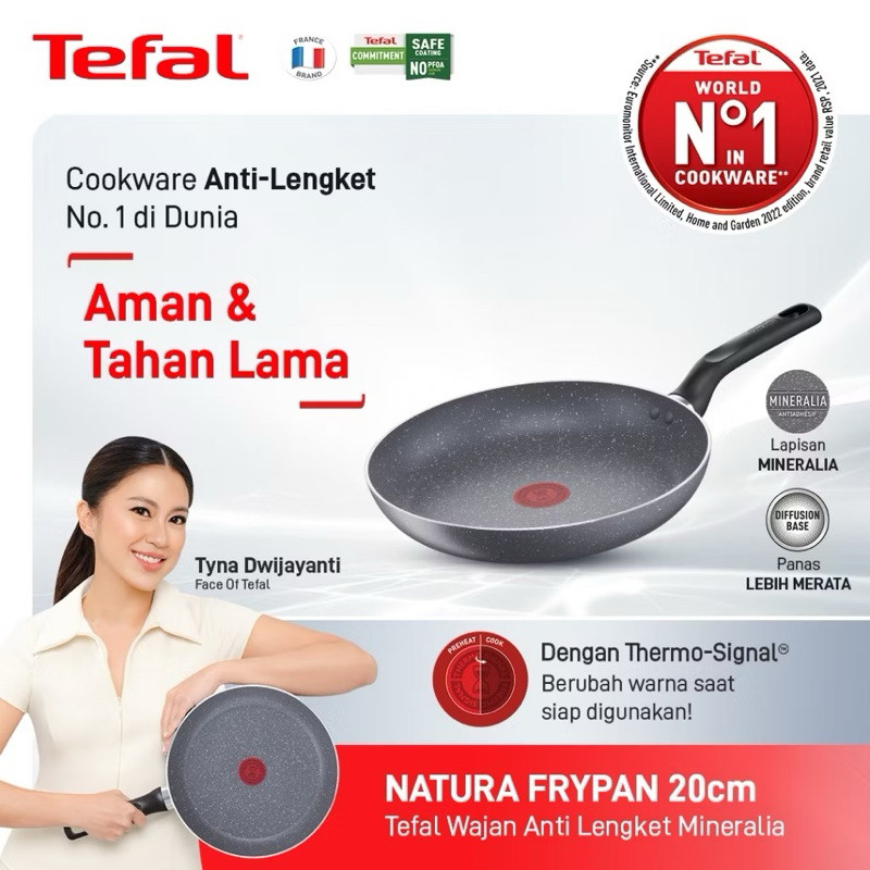 Tefal กระทะนอนสติ๊ก - Natura Frypan 20cm - รับประกัน 1 ปี