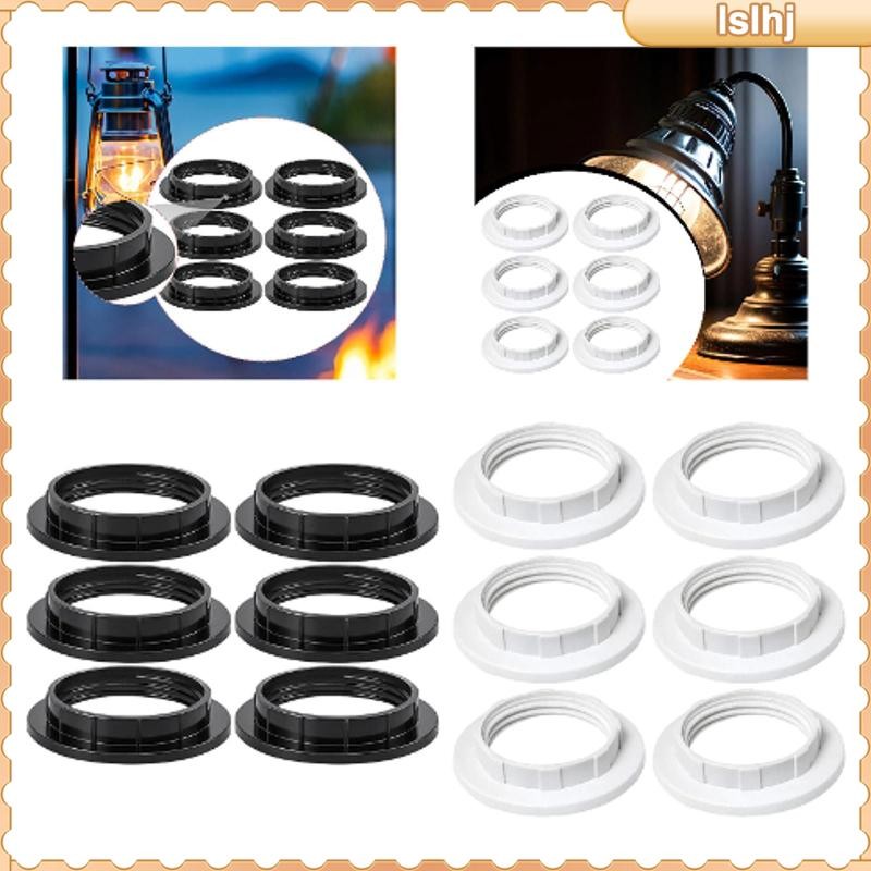 [Lslhj] 6 ชิ้น E26/E27 ซ็อกเก็ตไฟแหวนโป๊ะโคมไฟคอแหวนสําหรับไฟจี้