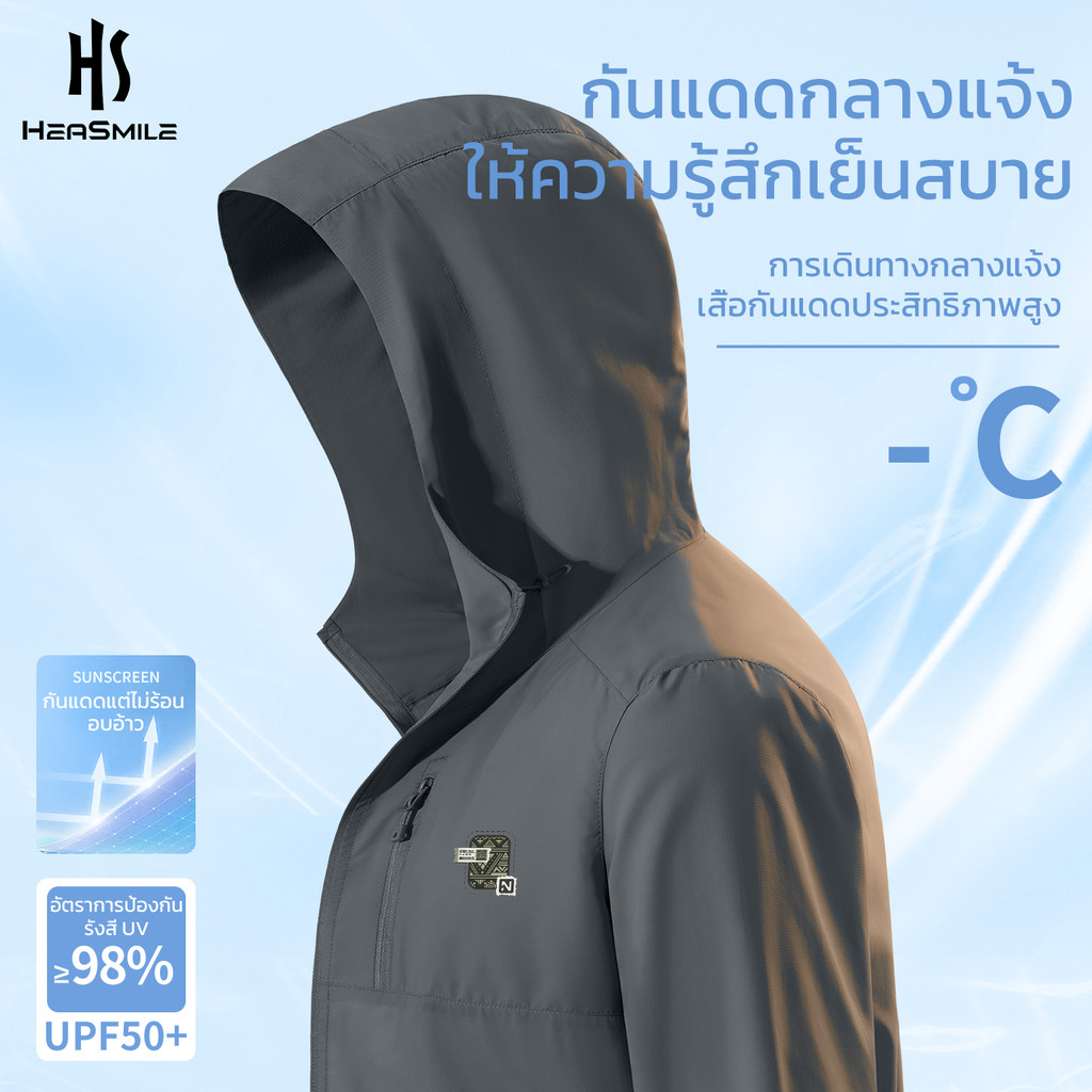 HeaSmile เสื้อแจ็คเก็ตผู้ชาย กันฝน กันลม แห้งไว ระบายอากาศ น้ำหนักเบา (MS09-LMFSPFY)