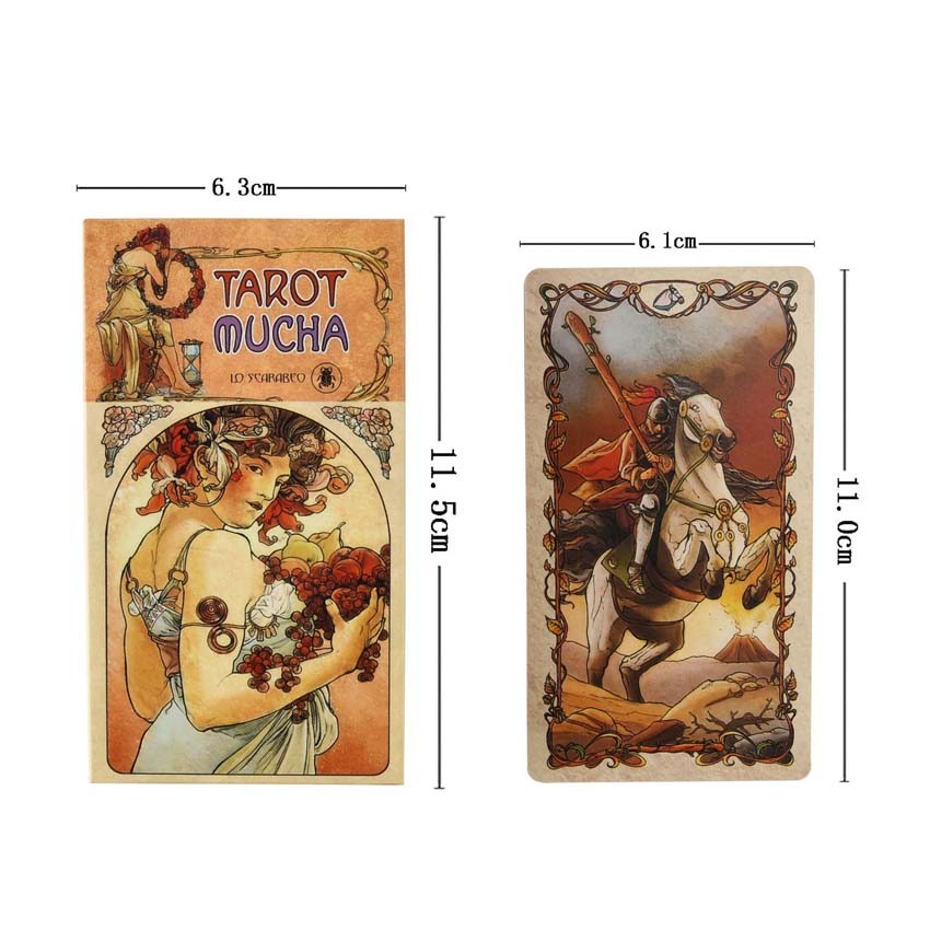Tarot Mucha 78 Card Deck Tarot การ์ดเกมภาษาอังกฤษ英文罗