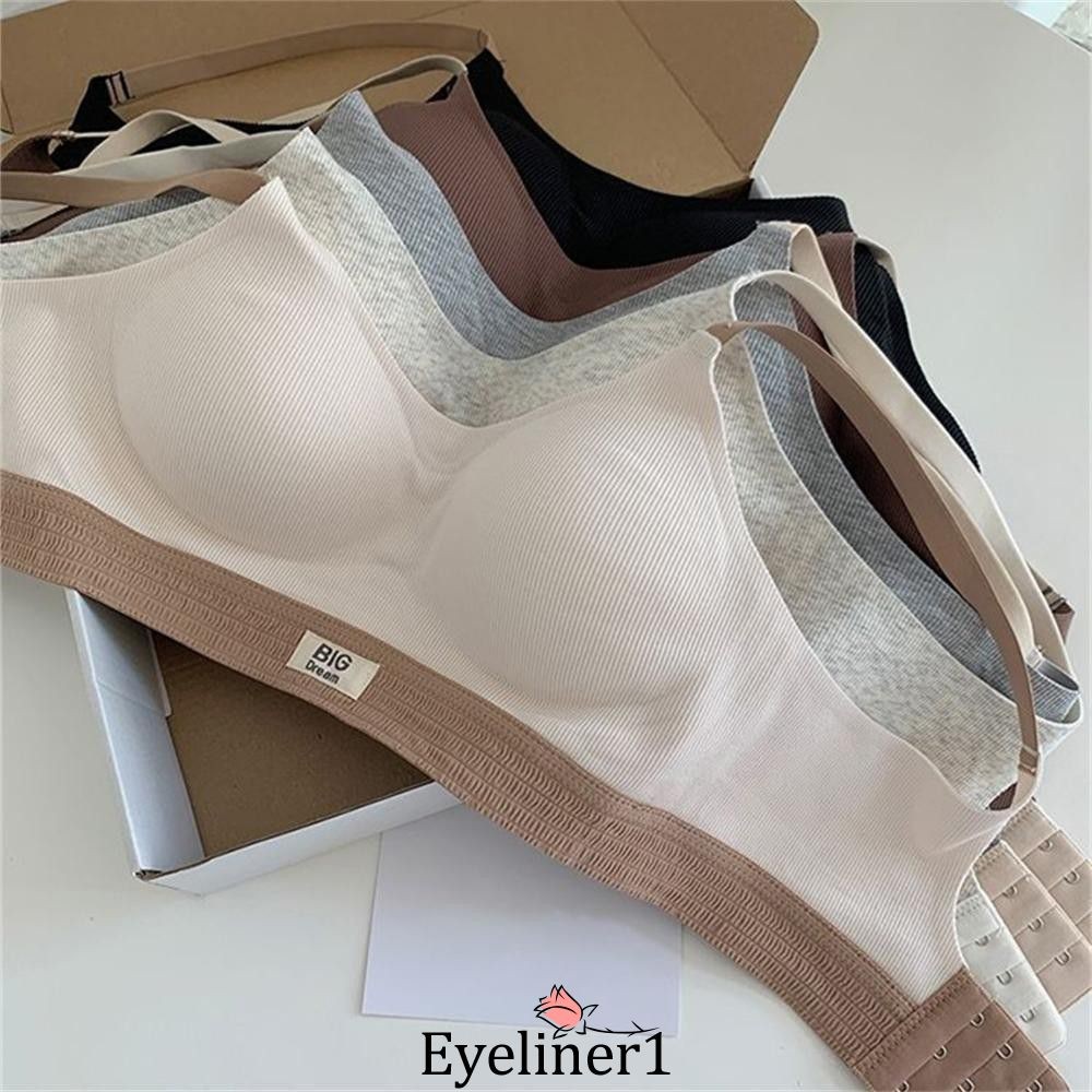 สาวกีฬา Bra สําหรับวัยรุ่นไม่มีแหวนเหล็กสบาย Bralette Plain Simple Hight School นักเรียนกลับหัวเข็มข