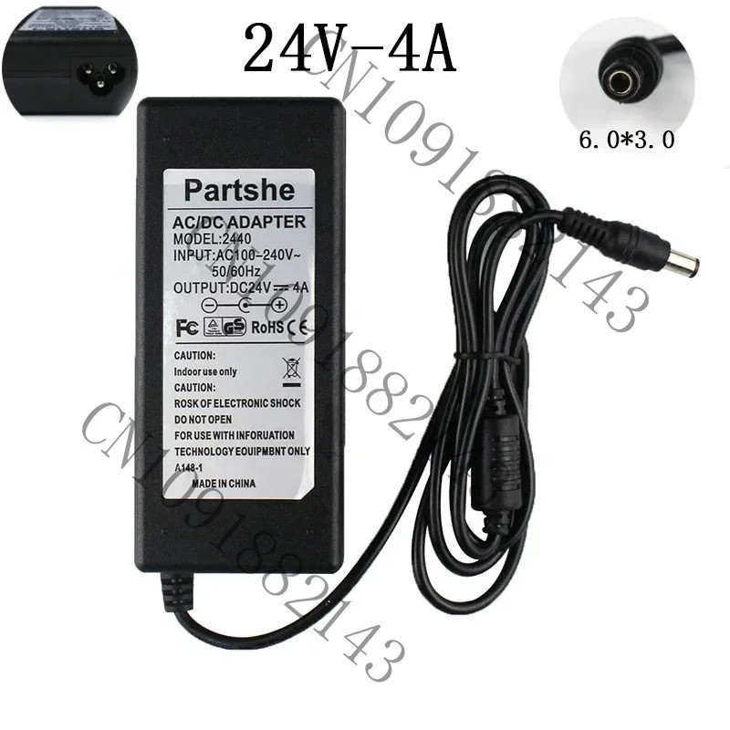 ใหม่ 24V 4A 6.0*3.0 มม.อะแดปเตอร์ AC/DC สําหรับ Zebra HC100 P110i.P120i ZXP Series 3C เครื่องพิมพ์ฉล