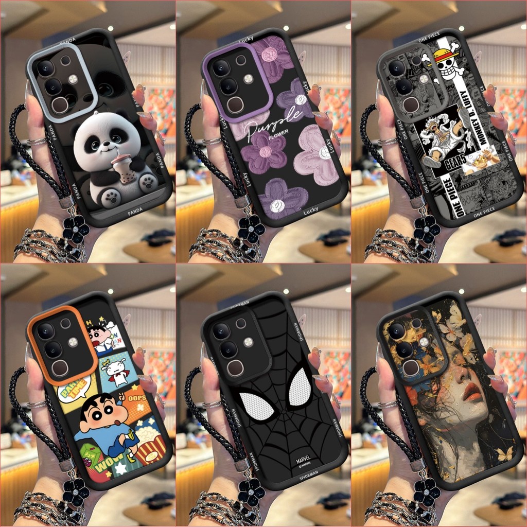 เคส VIVO Y29 เคสโทรศัพท์ซิลิโคนอ่อนนุ่มเทรนด์ภาพสีดํา TYHS