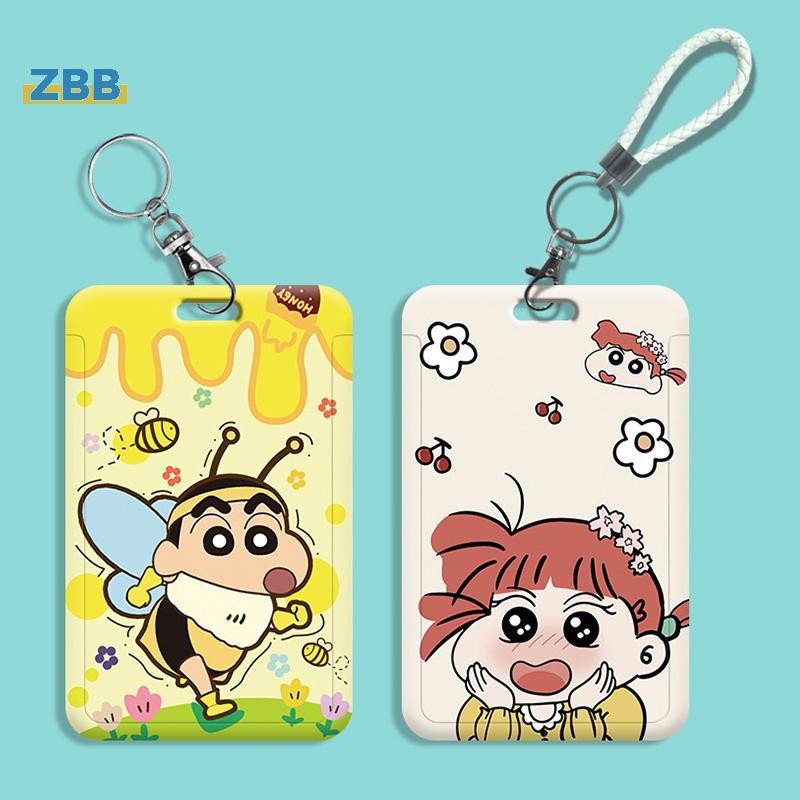 ZBB> การ์ตูน Crayon Shin-chan ID Badge ผู้ถือบัตร Lanyard รถบัสการ์ดนักเรียนสายคล้องคอ Credentials P