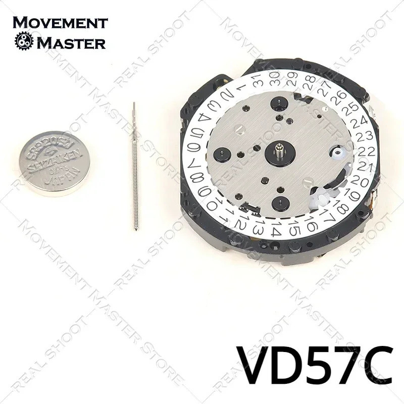 VD57 การเคลื่อนไหว VD57C Quartz Movement 6 มือ 6/9/12 วินาทีขนาดเล็กญี่ปุ่นใหม่นาฬิกาอุปกรณ์เสริมการ