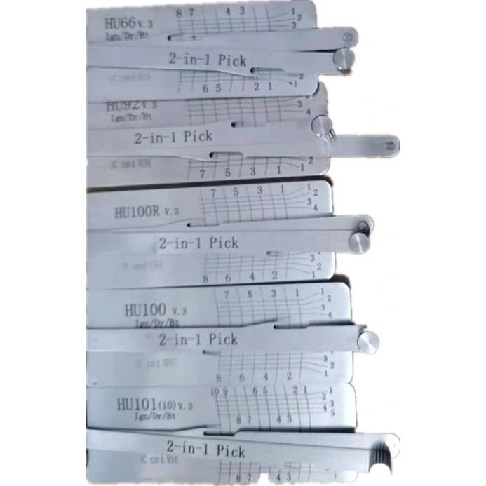 Lishi 2 in 1 HU66 HU92 HU100R HU101 HU100 Pick and ถอดรหัสสําหรับล็อครถยนต์