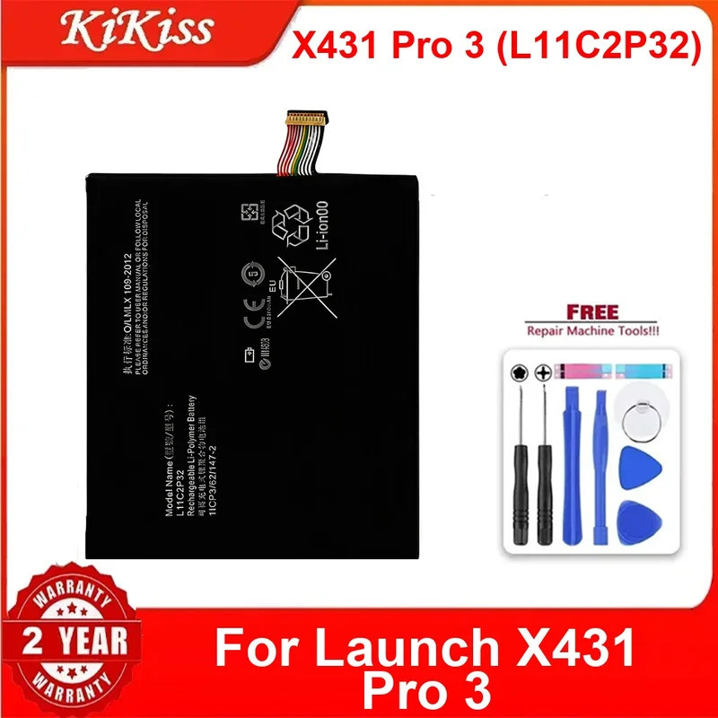 X431 Pro 3 (L11C2P32) แบตเตอรี่สําหรับเปิดตัว X431 Pro 3 แบตเตอรี่แท็บเล็ตอันทรงพลัง