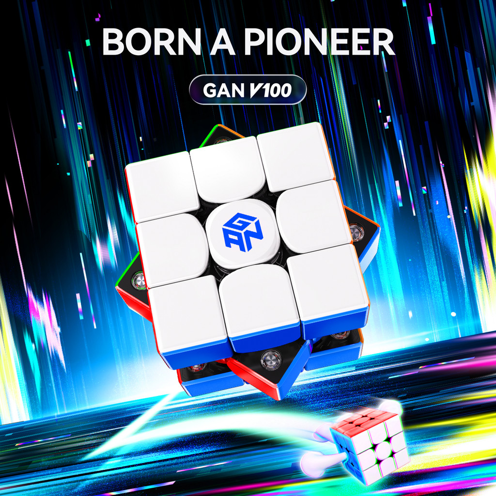 Gan V100 Leap Matte 3x3x3 Magnetic Cube Black Core Gan V100 Leap Matte 3x3 Speed Cube