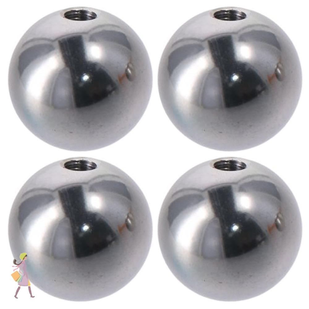 YGBG 4 ชิ้น M4/M6 Ball Nuts Knob, Silver Round Blind Hole Screw Cap Cover, Smooth Bead สแตนเลสสตีลด้าย Nut Lighting|ตกแต่ง DIY
