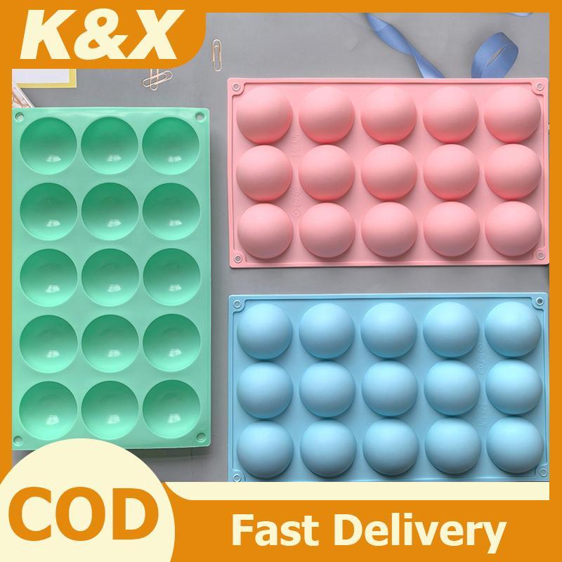 K & X 3D Ball รอบครึ่งทรงกลมแม่พิมพ์ซิลิโคนสําหรับ DIY Baking Pudding Mousse ช็อกโกแลตเป็นมิตรกับสิ่งแวดล้อมแม่พิมพ์เค้กอุปกรณ์ครัวเครื่องมือใหม่