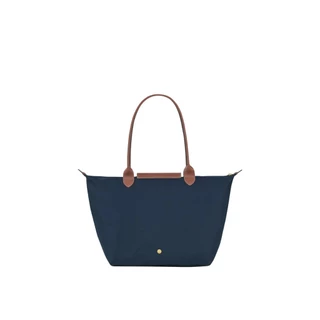 Longchamp Le Pliage Original L Tote Bag In Recycled Canvas With Gold Metal Hardware Navy | ของแท้ ตรวจสอบโดย SASOM