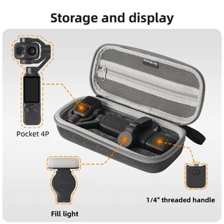 Sunnylife เหมาะสําหรับ DJI Pocket 4P กระเป๋าเก็บของชุดมาตรฐานผู้ทรงอํานาจกระเป๋าเก็บกล่องอุปกรณ์ป้องกัน