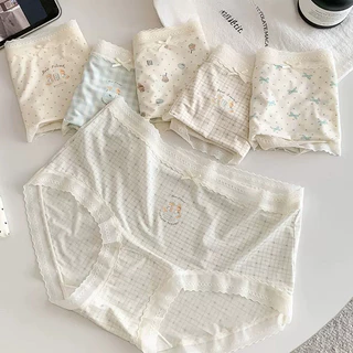 ชุดชั้นในไร้ตะเข็บ ทำจากผ้าไหมเย็นสบาย ตกแต่งด้วยลูกไม้ ขอบยางยืด และเป้าผ้าฝ้าย เหมาะสำหรับสวมใส่ทุกวัน