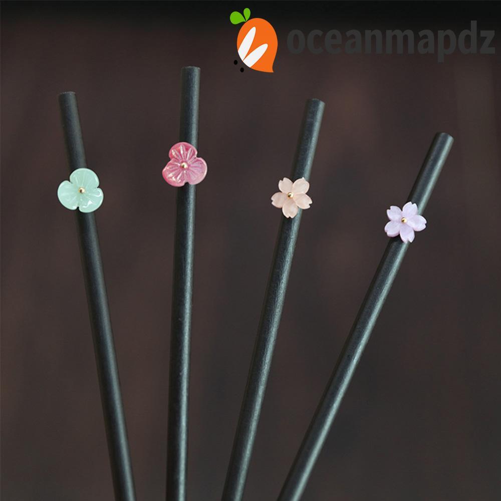 OCEANMAPDZ ดอกไม้ Hairpins สุภาพสตรีผู้หญิงดิสก์ผมสไตล์จีน Hanfu คลาสสิกไม้ Hairpin