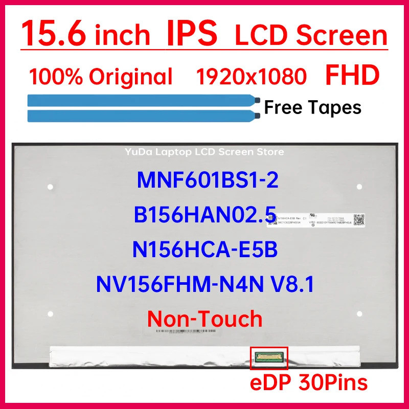 15.6 "หน้าจอ LCD B156HAN02.5 N156HCA-E5B NV156FHM-N4N V8.1 MNF601BS1-2 สําหรับ Lenovo ThinkPad L15 G