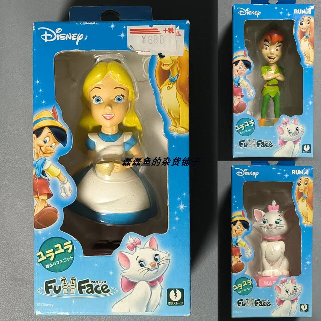 Disney Peter Pan Peter Pan Peter Pan Alice Mary Cat Zack โมเดลเครื่องประดับเขย่าหัวคลังสินค้าพร้อม
