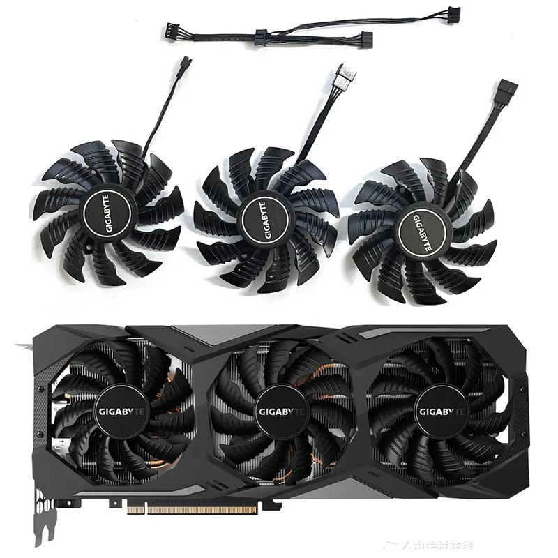 *T128015SU PLA09215S12H DC 12V 0.5A 82MM 4PIN RTX2080ti GPU พัดลมสําหรับ Gigabyte Geforce RTX 2070 2