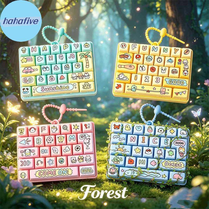 HAHA น้ําหนักเบา 26 คีย์คีย์บอร์ดรูป Fidget พวงกุญแจแบบพกพาความเครียดบรรเทาของเล่นสําหรับ Bapa จี้ Party Favors TH
