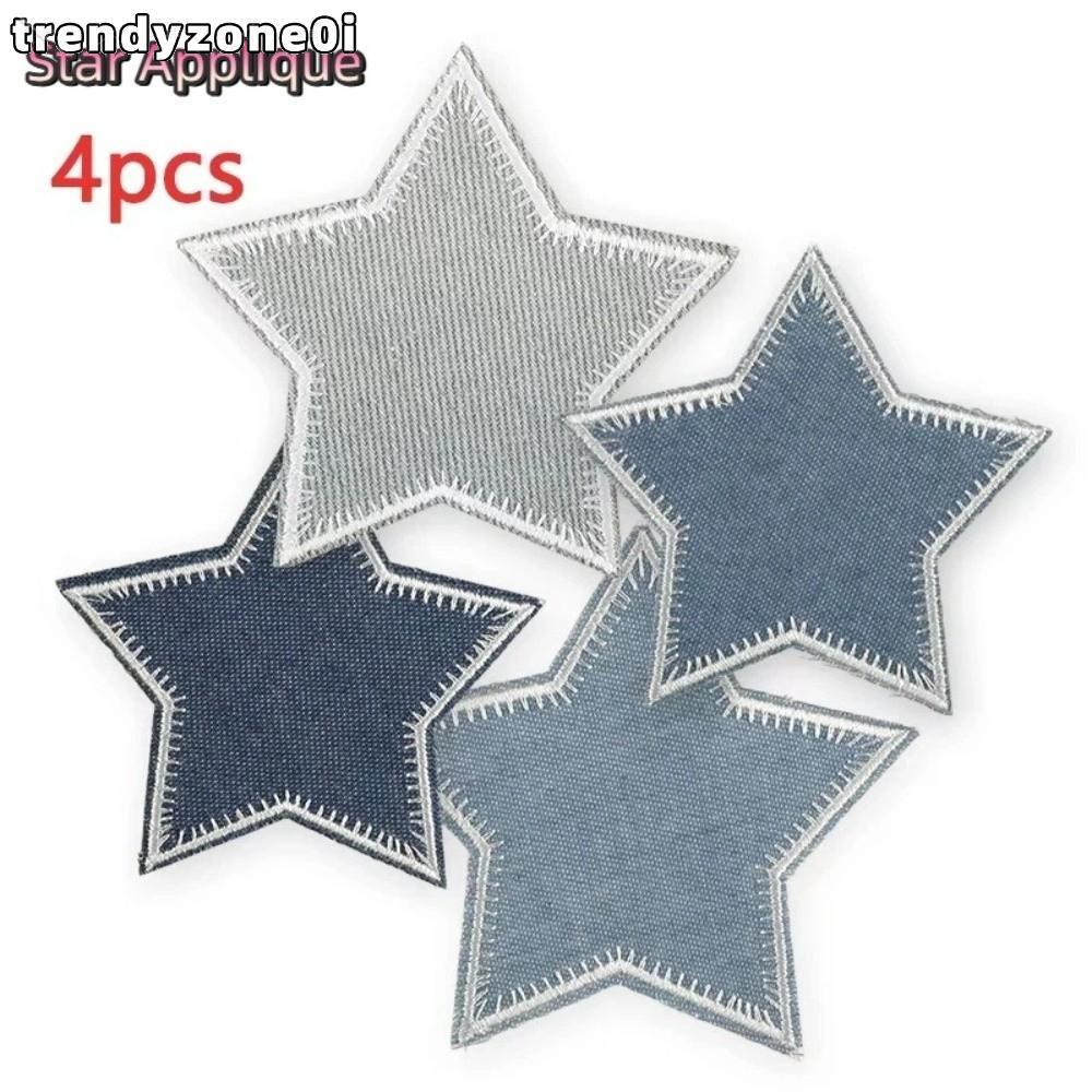 TRENDYZONE0I แพทช์เหล็ก, ผ้าข้อศอก Star Applique แพทช์ปัก, แพทช์ผ้าน่ารัก Iron On Design Thermoadhes