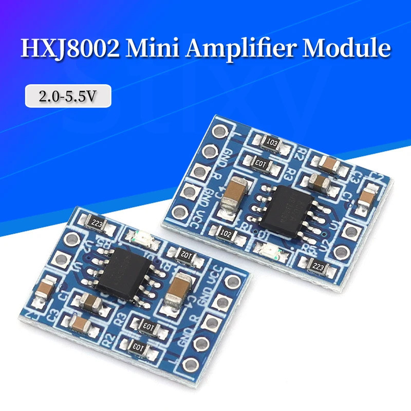 H Mini HXJ8002 เครื่องขยายโมดูล BTL เครื่องขยายเสียงโมดูล 3W Mono Channel เสียงเสียงต่ํา 2.0-5.5V สํ