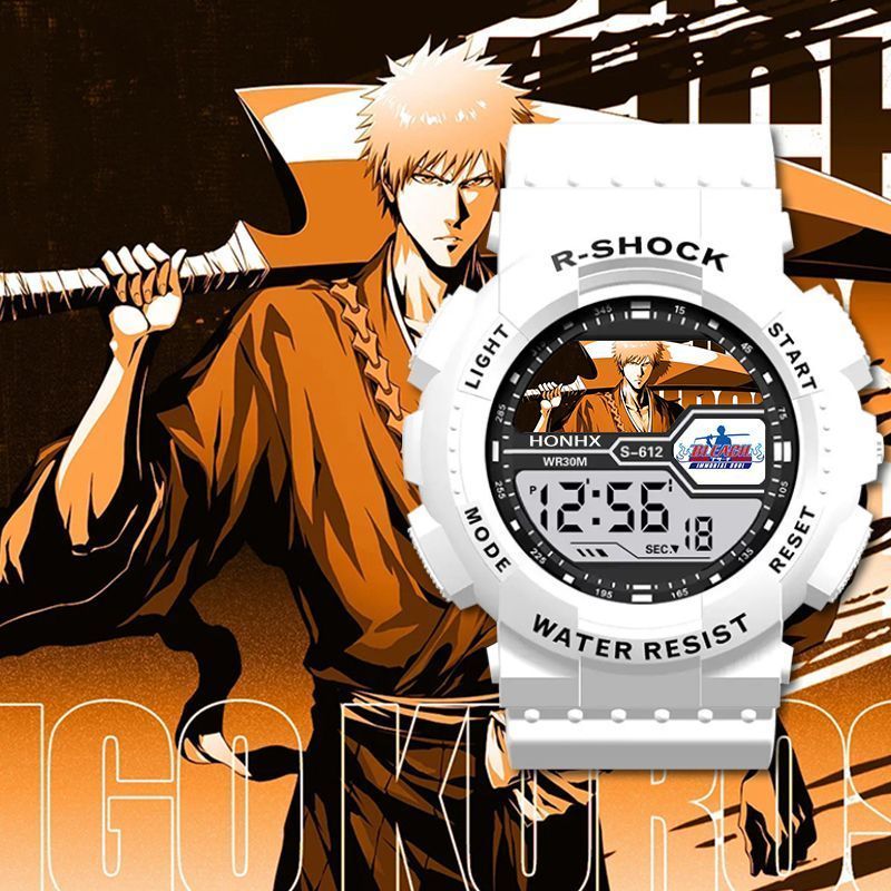 Bleach Bleach Death Mercandise อิเล็กทรอนิกส์นาฬิกานาฬิกาปลุก Chronograph Luminous วันที่ฟังก์ชั่น K