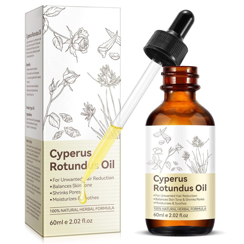 Cyperus Rotundus Oil, Natural Cyprus Rotundus Oil for Hair Removal & Reduction Body Hair Growth, Hyd