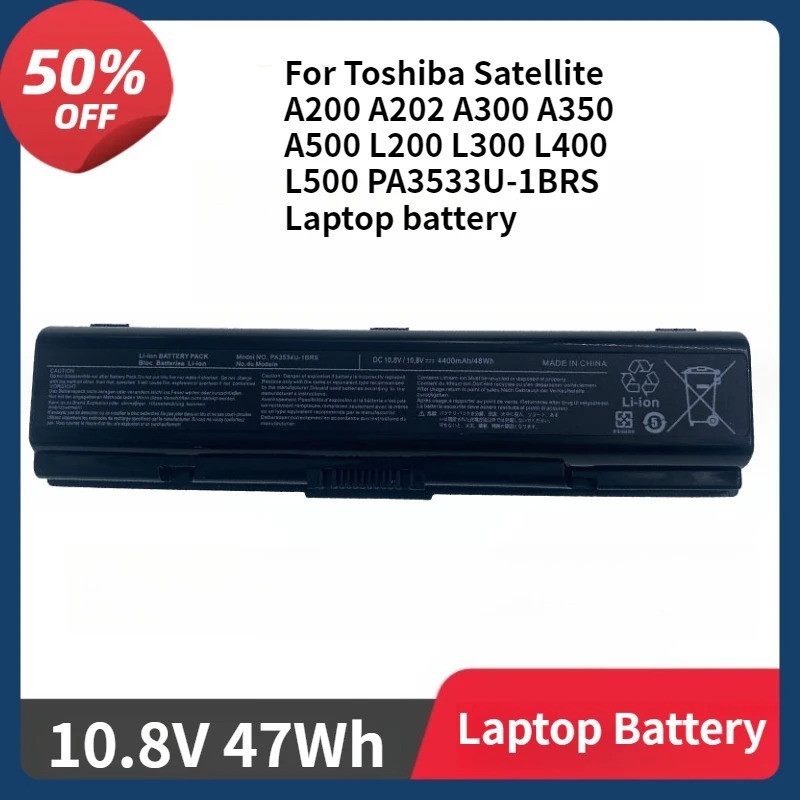 PA3534U-1BAS แบตเตอรี่สําหรับ Toshiba Satellite A200 A202 A300 A350 A500 L200 L300 L400 L500 PA3533U