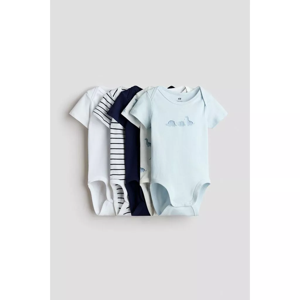 H&M(เอชแอนด์เอ็ม) ชุดบอดี้สูทคอตตอน 5 ชิ้น เด็กทารก 1159381_28