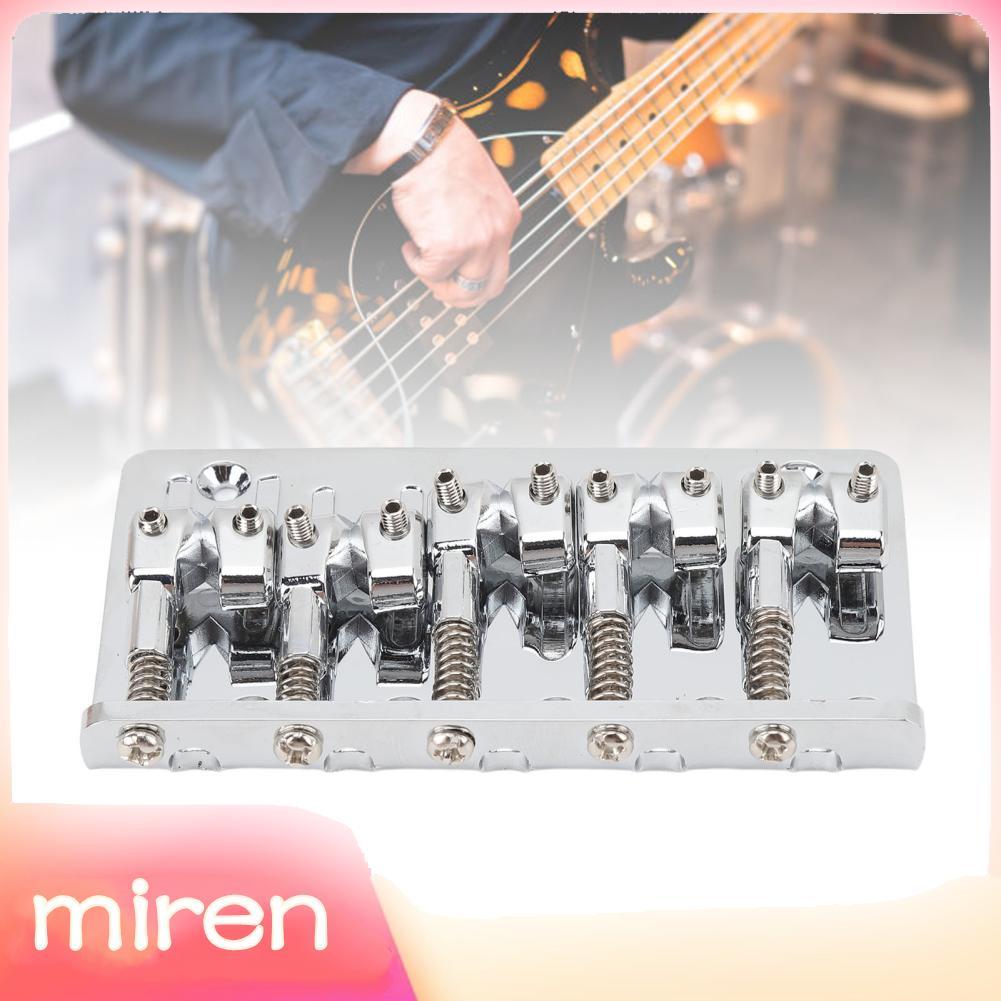 Miren-th Miren-th Eujgoov 5 String Bass Bridge Hardtail Saddle ปรับได้สำหรับกีต้าร์เปลี่ยน (Silver)