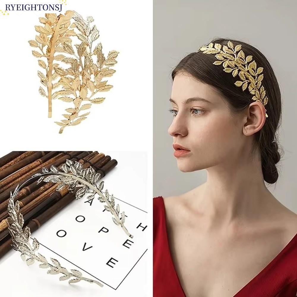 RYEIGHTONSJ มงกุฎหัวเถา, สีทองน้ําหนักเบาที่คาดผมเจ้าสาว,หรูหราปรับ Leaf Vine รูปแบบ Tiara Headpiece