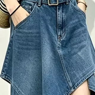 [มาใหม่] 2026 สไตล์ใหม่ในปีนี้ยอดนิยมสไตล์ขายดีลดอายุ ผอมลง ดูกระโปรงสีฟ้าล้างยีนส์กระโปรงไม่สม่ําเสมอ