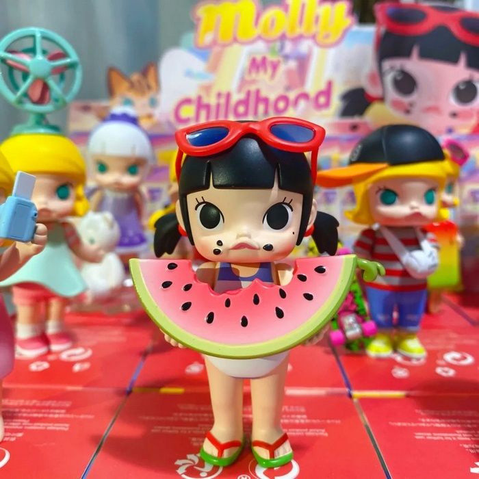 Series My Popmart MOLLY Childhood Mystery Collection ตุ๊กตารูปนศคนนเดิม คอเต่า Popmart Toys 9QHD 2AS