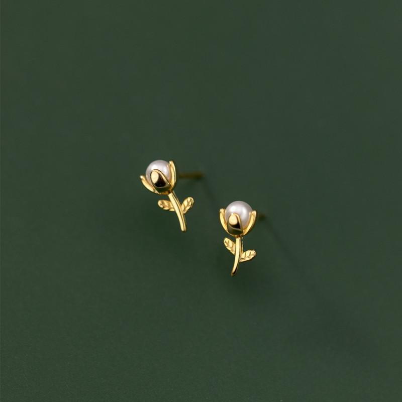 Tulipa Earrings ต่างหูเงินแท้ S925 [MERCELO]
