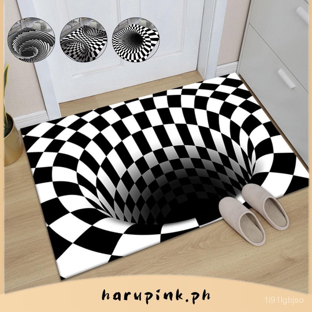 Floor Mat Illusion Non Slip Area Rug 3D Carpet Visual Vortex Floor Rug for Kitchen Floor Living Room