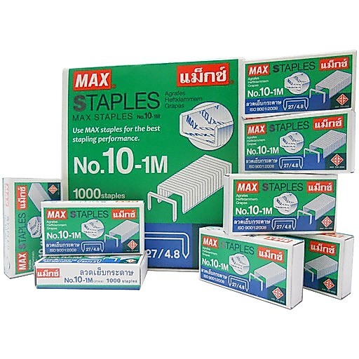 Max (แม็กซ์) ลวดเย็บกระดาษ ลวดเย็บ เบอร์ 10-1M / 35-1M ( แพ็ค 4 กล่อง )