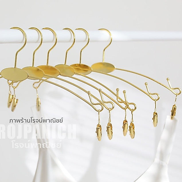 [[ไม้หนีบตุ้งติ้งดี]] ราคา/12ชิ้น ไม้หนีบชุดชั้นใน ไม้แขวน หนีบกางเกง สีทอง แขวนสายเดี่ยว