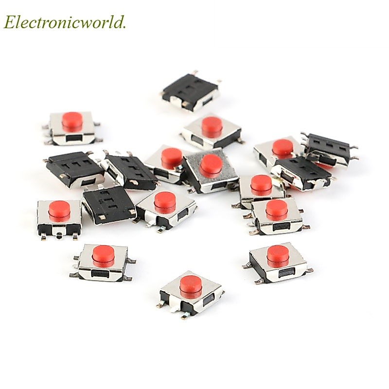 สวิทช์ปุ่มกดไมโครสวิทช์แบบสัมผัส 6x6x2.5 / 3.1 / 3.7 / 4.3 มม. SMD 5 Pin 20 ชิ้น/ล็อตสีแดง 6X6