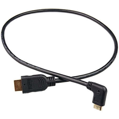 HDMI mini to HDMI cable 0.5M -  สายมินิ HDMI TO HDMI 0.5 เมตรหัวงอ 90 องศาข Black