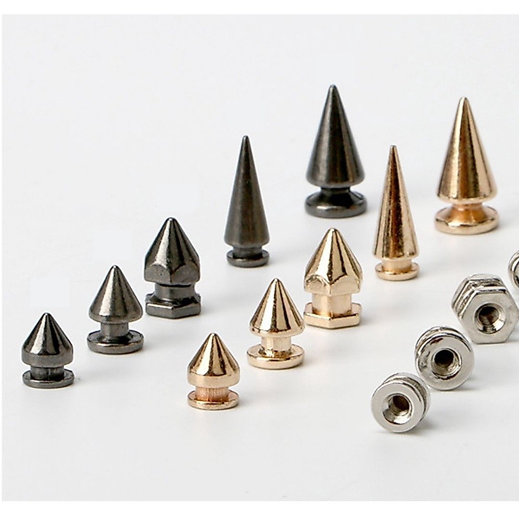 Gold Silver Dark Punk สไตล์ Rivet Hole รองเท้าอุปกรณ์เสริมดอกไม้สําเร็จรูป clog รองเท้าหัวเข็มขัด diy โลหะ